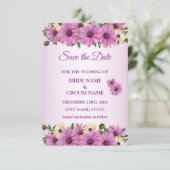Save The Date Élégant floral rustique rose jaune (Debout devant)