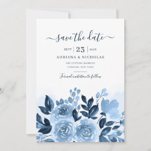 Save The Date Élégant floral script aquarelle botanique mariage