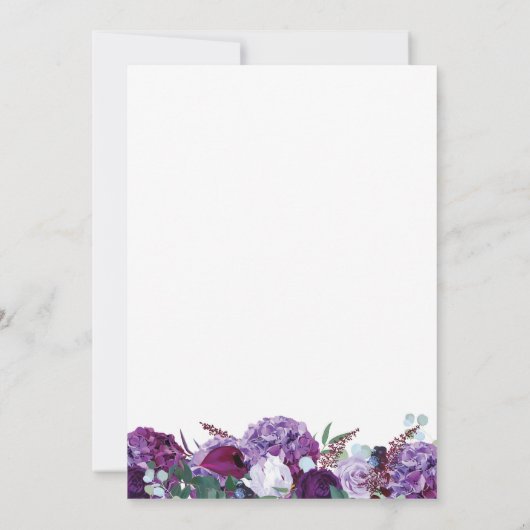 Save The Date Élégant floral violet géométrique, Enregistrez la  (Dos)