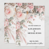 Save The Date Elegant Floral Wedding (Devant / Derrière)