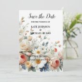 Save The Date Elegant Floral Wedding (Debout devant)