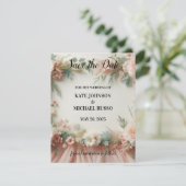 Save The Date Elegant Floral Wedding (Debout devant)