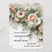 Save The Date Elegant Floral Wedding (Devant / Derrière)
