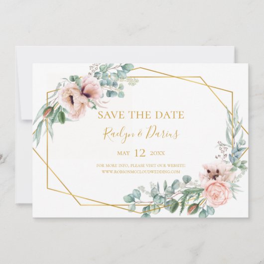 Save The Date Élégant flou | Enregistrement horizontal de la dat (Devant)
