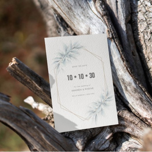 Save The Date Élégant Foliage Moderne
