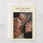 Save The Date Elegant Formal Ivory Monogram Couple Photo Wedding (Devant)