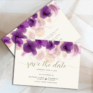 Save The Date Élégant Formal moderne classique Mariage orchidée