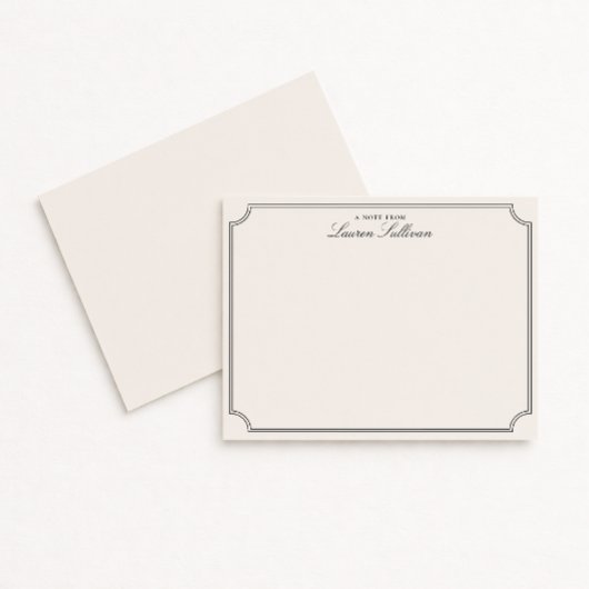 Save The Date Elegant Frame Ivory Clipped frame Corners Note Car