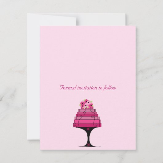 Save The Date Élégant gâteau de mariage Enregistrer la date (Dos)