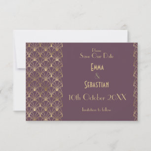 Save The Date Elégant Gatsby Art Déco Enregistrer les dates Enre