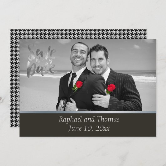Save The Date Elegant Gay Tuxedo Enregistrer la date (Devant / Derrière)
