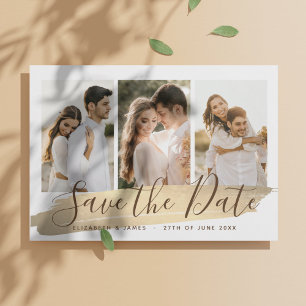 Save The Date Elegant Gold 4 Photo Enregistrer La Date Mariage I