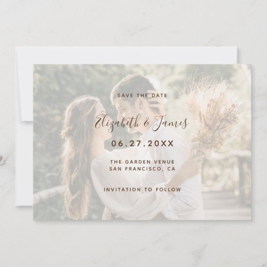 Save The Date Elegant Gold 4 Photo Enregistrer La Date Mariage I (Dos)