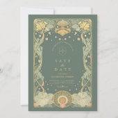 Save The Date Elégant Gold Art Nouveau (Devant)
