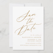 Save The Date Elegant Gold Calligraphy Mariage photo (Devant)