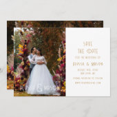 Save The Date Elegant Gold Modern Photo Wedding Enregistrer La D (Devant / Derrière)