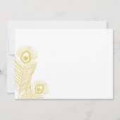 Save The Date Elegant Gold Peacock Enregistrer le Mariage de dat (Dos)