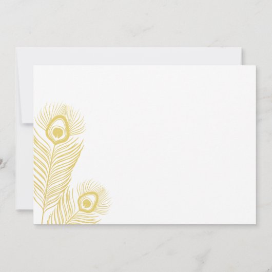 Save The Date Elegant Gold Peacock Enregistrer le Mariage de dat (Dos)