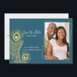 Save The Date Elegant Gold Peacock Enregistrer le Mariage de dat<br><div class="desc">Elégant Peacock Or élégant et moderne Enregistrer la date Mariage Invitations. Est livré avec des accessoires assortis pour compléter vos célébrations de mariage.</div>