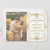 Save The Date Elegant Gold Rustic Country Overlay mariage photo (Devant)