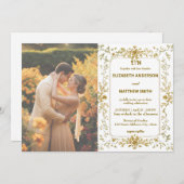 Save The Date Elegant Gold Rustic Country Overlay mariage photo (Devant / Derrière)
