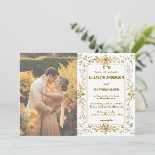 Save The Date Elegant Gold Rustic Country Overlay mariage photo