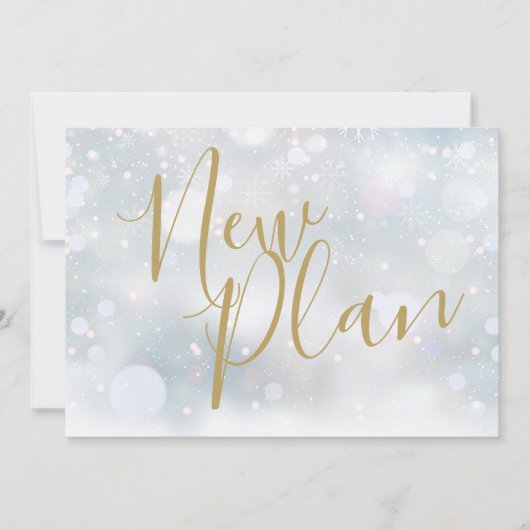Save The Date Élégant Gold Script Nouveau plan Winter Event (Devant)