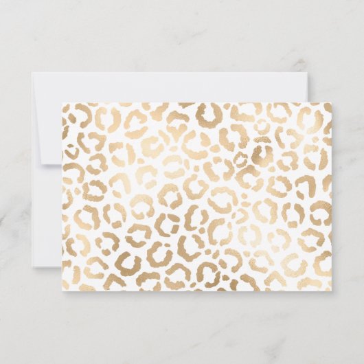Save The Date Elegant Gold White Leopard Cheetah Animal Print (Dos)