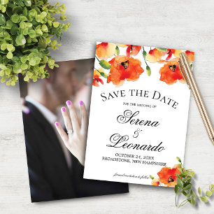 Save The Date Elégant Golden Poppy Mariage d'été Enregistrer la