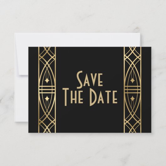 Save The Date Elégant Grand Gatsby Art Déco Enregistrer les Date (Dos)