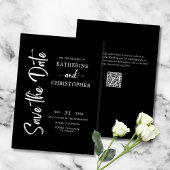 Save The Date Élégant Gras Script noir blanc Mariage formel