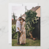 Save The Date Élégant Gras simple terre cuite 2 photos mariage (Dos)