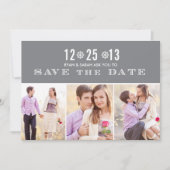 Save The Date Élégant Gray Snowflake Enregistrer les dates et le (Devant)