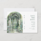 Save The Date Elegant Green Botanical Garden Photo Wedding (Devant)