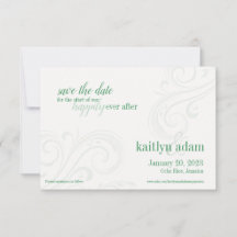 Élégant Green Save the Date, Caroline Mariage