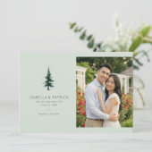 Save The Date Elegant Green Tree Illustration (Debout devant)