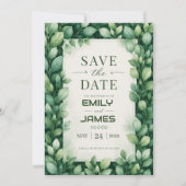 Save The Date Elegant Greenery Eucalyptus Botanical  (Devant)