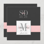 Save The Date Elegant Grey Pink Enregistrer l'annonce de la date (Devant / Derrière)