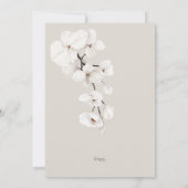 Save The Date Elégant Gris Blanc Orchidée Mariage moderne (Dos)