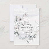 Save The Date Elégant Gris Floral Aquarelle Mariage chrétien (Dos)