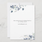 Save The Date Elégant Hiver Blue Foliage Boho Mariage QR code (Dos)