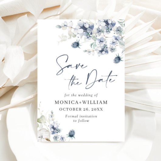 Save The Date Élégant hiver Foliage Boho Mariage Enregistrer la 