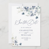 Save The Date Elégant hiver Foliage Boho Mariage Photo Code QR (Devant)