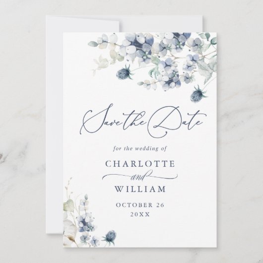 Save The Date Elégant hiver Foliage Boho Mariage Photo Code QR (Devant)