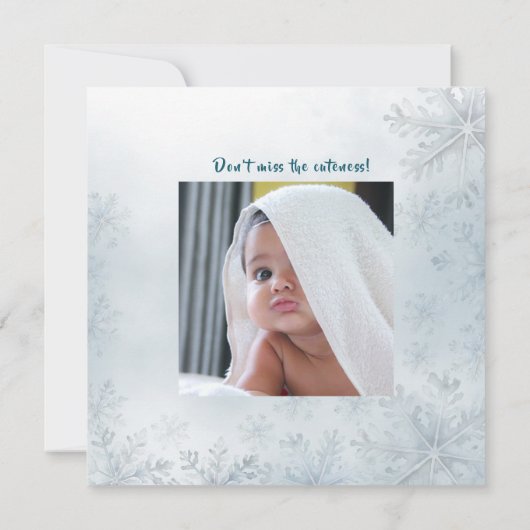 Save The Date Elégant hiver Onederland 1er anniversaire Invitati (Dos)