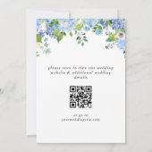 Save The Date Élégant Hydrangea Bleu Verdure Mariage QR (Dos)