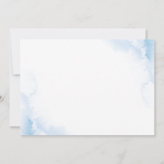 Save The Date Elégant Ice Bleu Rose Fleurs Mariage (Dos)