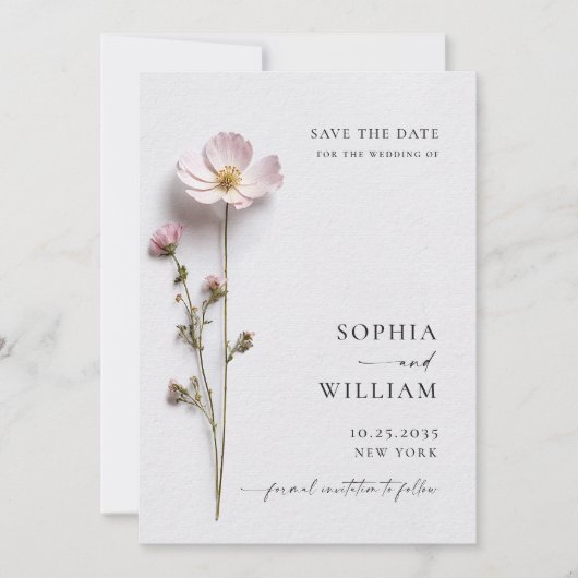 Save The Date Élégant imprimé Pastel Boho Mariage de fleurs (Devant)