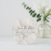 Save The Date Élégant Iridescente Opal Gemstone Marbre Moderne (Debout devant)