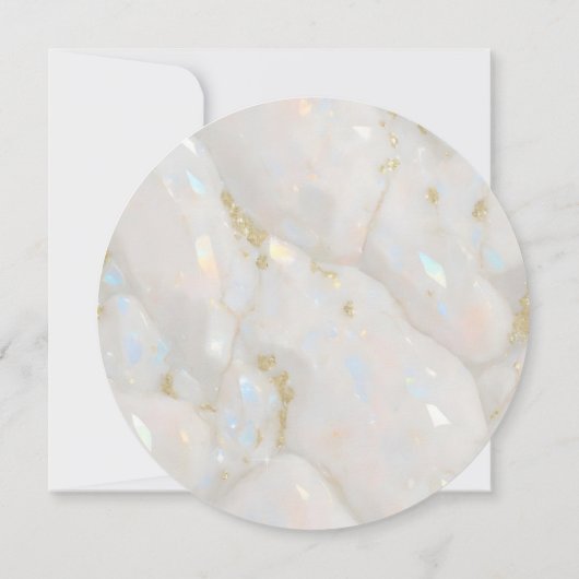 Save The Date Élégant Iridescente Opal Gemstone Marbre Moderne (Dos)